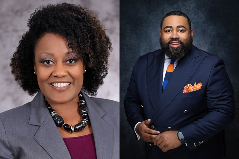 A man and a woman posing for a corporate headshot picture by Nashville Corporate Media